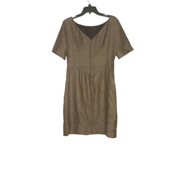 Antonio Melani Brown Academia Herringbone Wool Blend Dress 8 - Picture 4 of 11
